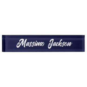 Porte-nom Pour Bureau Couleur bleu marine Calligraphie moderne simple de