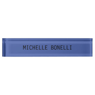 Porte-nom Pour Bureau Couleur Bleu Moyen Minimaliste Plat Lisible Modern