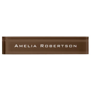 Porte-nom Pour Bureau Couleur Brown tendance Moderne Professionnel Perso