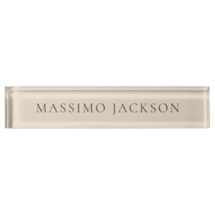 Porte-nom Pour Bureau Couleur d'amande Minimaliste Plain Esthétique mode