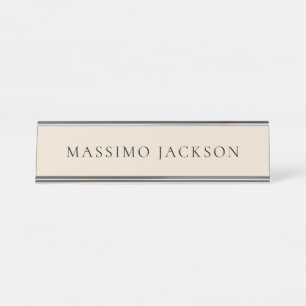 Porte-nom Pour Bureau Couleur d'amande Minimaliste Plain Esthétique mode