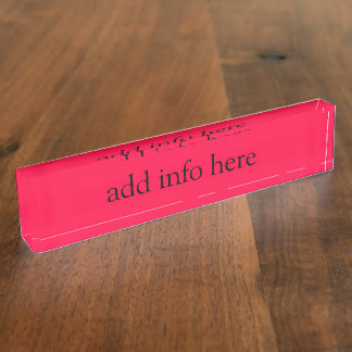 Porte-nom Pour Bureau Couleur de rose américaine