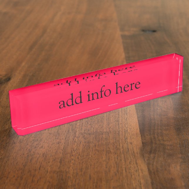 Porte-nom Pour Bureau Couleur de rose américaine (Taille)