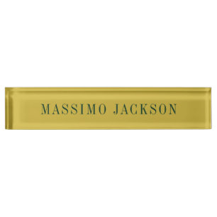 Porte-nom Pour Bureau Couleur Or Minimaliste Moderne Plain