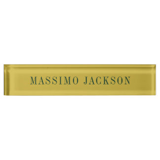 Porte-nom Pour Bureau Couleur Or Minimaliste Moderne Plain 