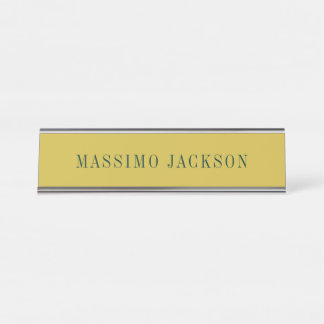 Porte-nom Pour Bureau Couleur Or Minimaliste Moderne Uni 