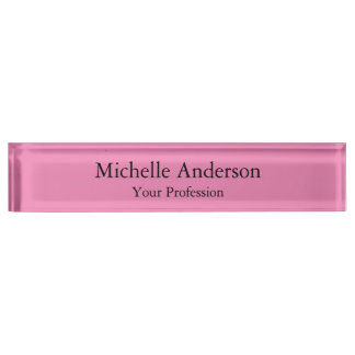 Porte-nom Pour Bureau Couleur rose Professionnel Moderne Plain