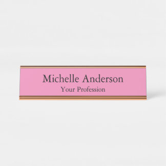 Porte-nom Pour Bureau Couleur rose Professionnel Moderne Plain