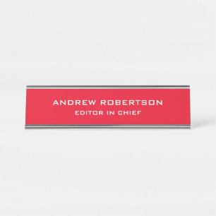 Porte-nom Pour Bureau Couleur rouge clair élégant minimaliste simple