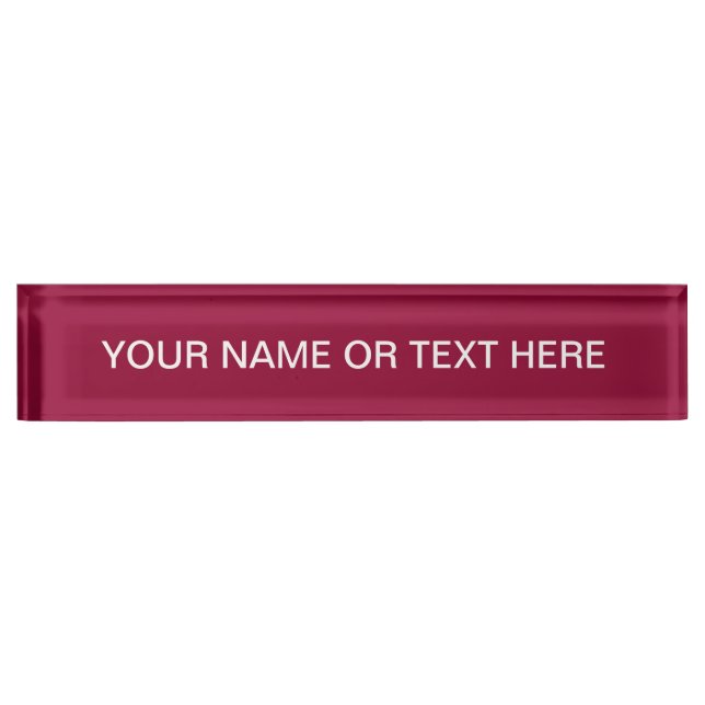 Porte-nom Pour Bureau Couleur solide bordeaux (Devant)