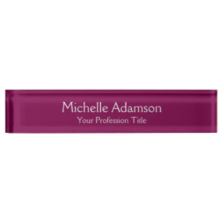Porte-nom Pour Bureau Couleur Vin Professionnel Plat Moderne