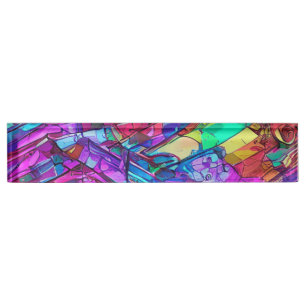 Porte-nom Pour Bureau Couleurs arc-en-ciel colorées
