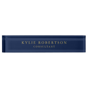 Porte-nom Pour Bureau Couleurs d'or bleu professionnel tendance moderne 