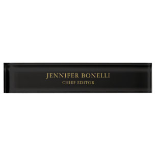 Porte-nom Pour Bureau Couleurs d'or noir professionnel tendance moderne