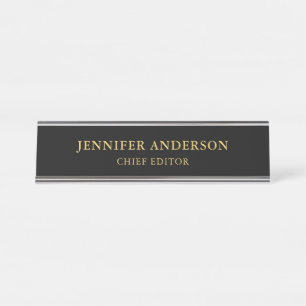 Porte-nom Pour Bureau Couleurs d'or noir professionnel tendance moderne 
