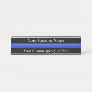 Porte-nom Pour Bureau Coutume mince de Blue Line