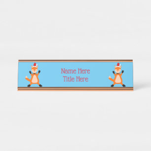 Porte-nom Pour Bureau Coutume Noël Fox Custom