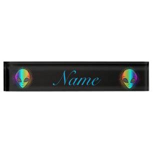 Porte-nom Pour Bureau Crâne humain psychédélique Thunder_Cove