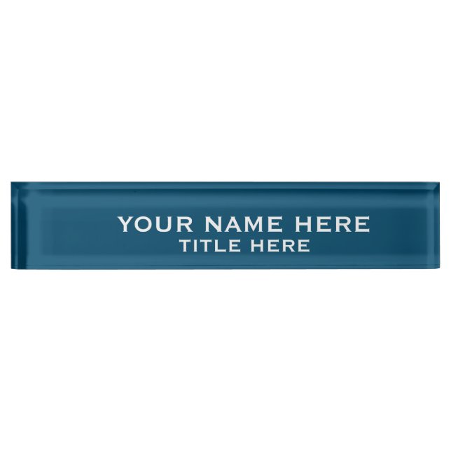 Porte-nom Pour Bureau Créez votre propre bleu (Devant)