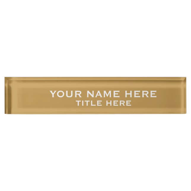 Porte-nom Pour Bureau Créez votre propre or (Devant)