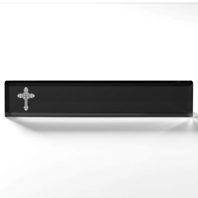 Porte-nom Pour Bureau Croix celtique (Devant)