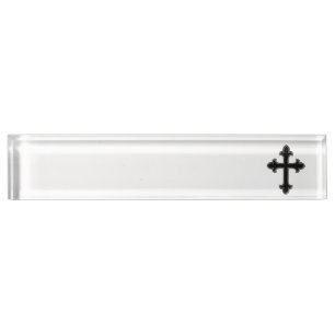Porte-nom Pour Bureau Croix chrétienne