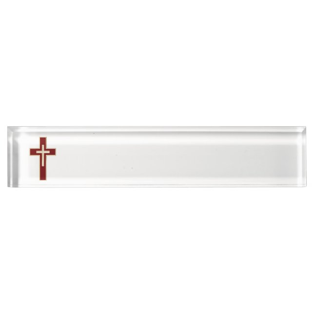 Porte-nom Pour Bureau Croix chrétienne (Devant)