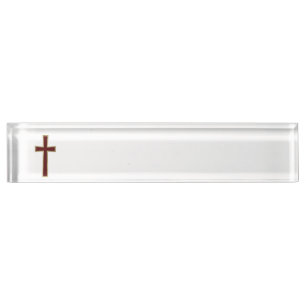 Porte-nom Pour Bureau Croix chrétienne