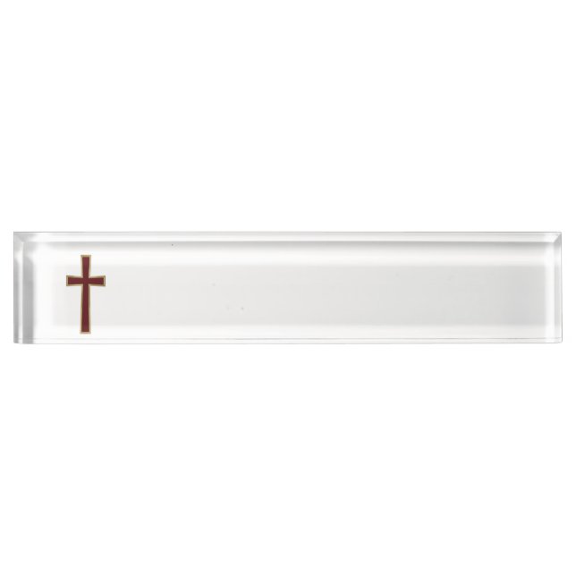 Porte-nom Pour Bureau Croix chrétienne (Devant)