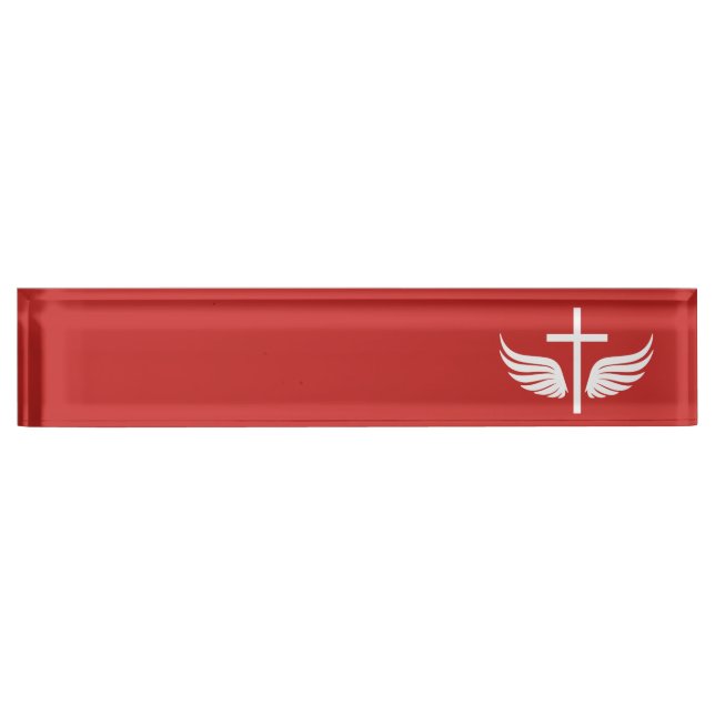 Porte-nom Pour Bureau Croix chrétienne (Devant)