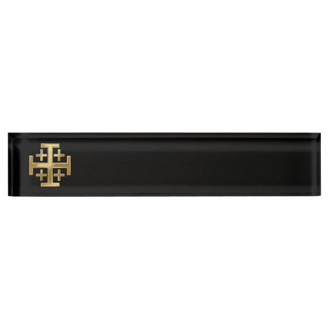 Porte-nom Pour Bureau croix chrétienne (Devant)