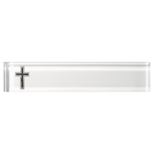 Porte-nom Pour Bureau Croix chrétienne (Devant)