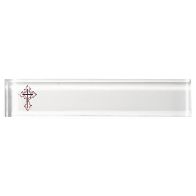 Porte-nom Pour Bureau Croix chrétienne (Devant)