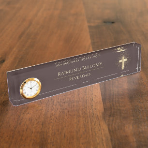 Porte-nom Pour Bureau Croix de l'or