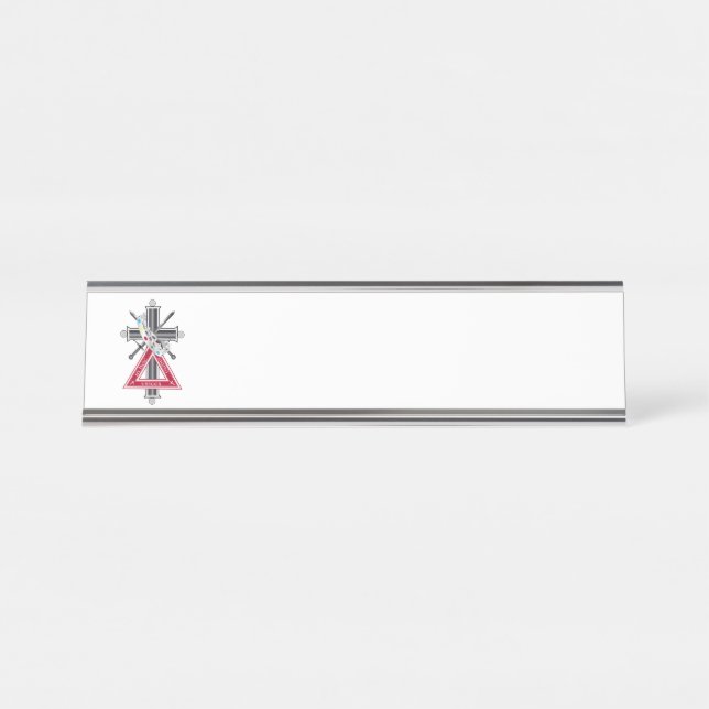 Porte-nom Pour Bureau Croix freemasonique (Devant)