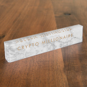 Porte-nom Pour Bureau Crypto millionnaire Entrepreneur NFT