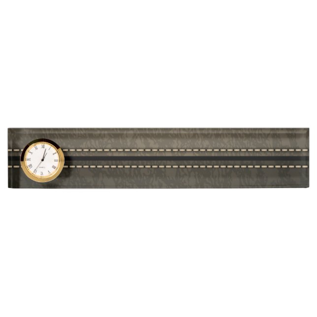 Porte-nom Pour Bureau Cuir élégant de luxe marron (Devant)