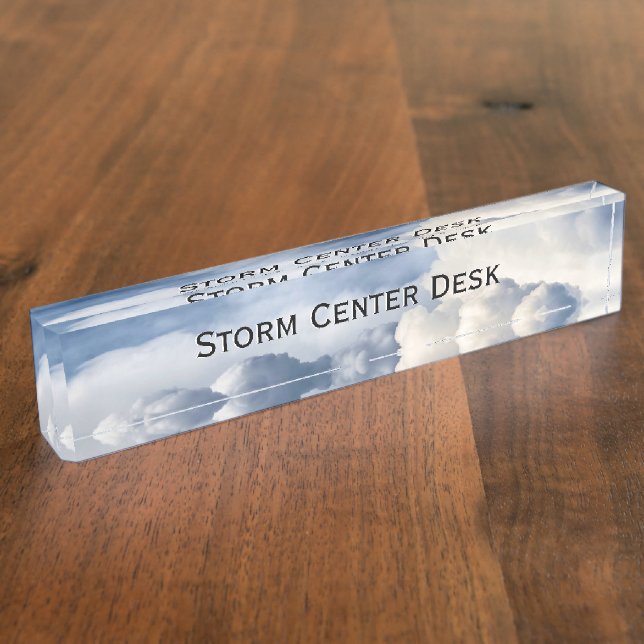 Porte-nom Pour Bureau Cumulus Cloud Group Texte personnalisé (Taille)