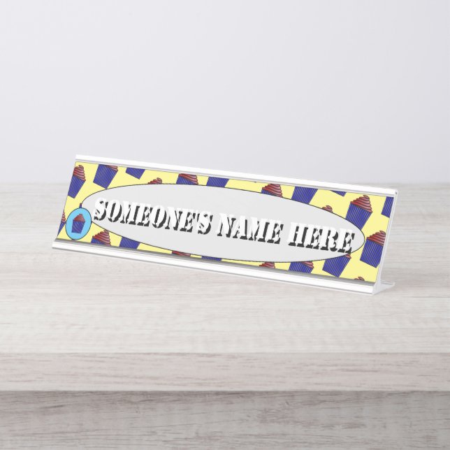 Porte-nom Pour Bureau Cupcake par Kenneth Yoncich (Devant)