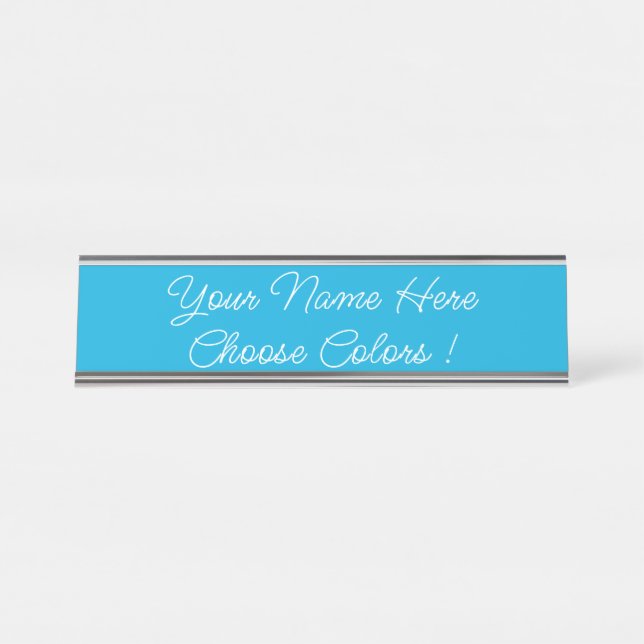 Porte-nom Pour Bureau Custom Colors and Text (Devant)