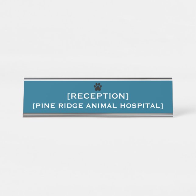 Porte-nom Pour Bureau Custom Office Reception Name Plate | VET & Medical (Devant)