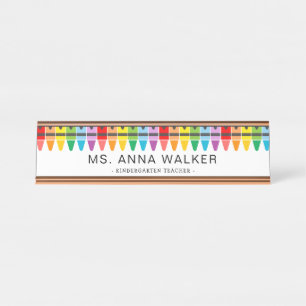 Porte-nom Pour Bureau Cute Colorée Arc-en-ciel Crayons jardin d'enfants