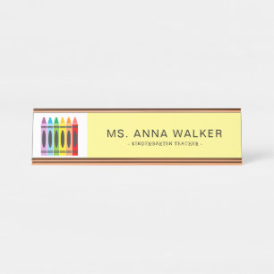 Porte-nom Pour Bureau Cute Colorful Crayons Maternelle
