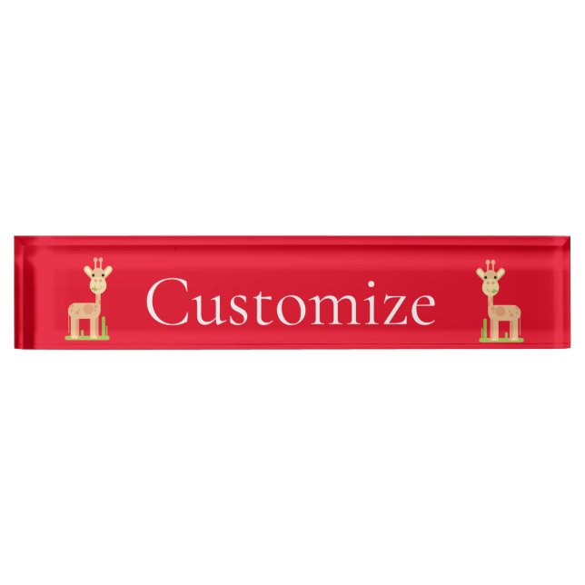 Porte-nom Pour Bureau Cute Giraffe Munching Thunder_Cove (Devant)