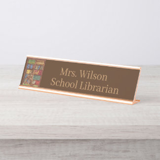 Porte-nom Pour Bureau Cute Librarian ajouter nom classe Bureau Nom Plaqu