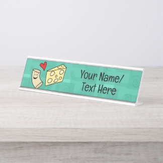 Porte-nom Pour Bureau Cute Mac Love Fromage Personnalisé Chef / Enseigna
