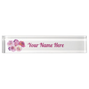 Porte-nom Pour Bureau Dahlias Éblouissants Personnalisés 