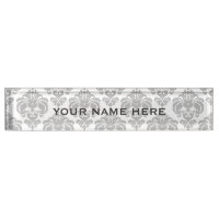 Damassé Gris Argent Élégant Glam Personnalisé