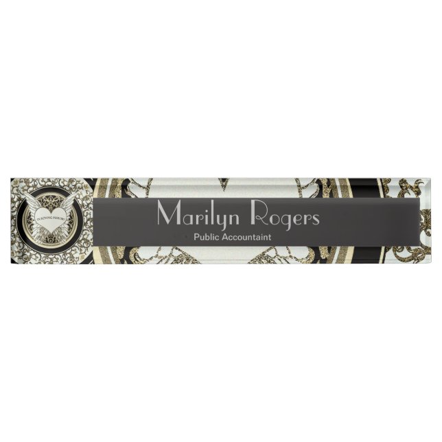 Porte-nom Pour Bureau Dans la mémoire affectueuse (Devant)