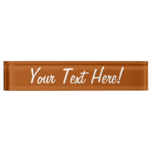 Porte-nom Pour Bureau Décor de couleur marron sienna prêt à customiser